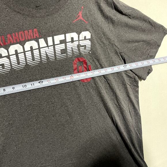 Nike Jordan Oklahoma Sooners Dri-FIT T-Shirt Gray Performance Tee - Size 2XL - Picture 5 of 6